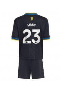 Fotbalové Dres Manchester United Luke Shaw #23 Dětské Třetí Oblečení 2025-26 Krátký Rukáv (+ trenýrky)